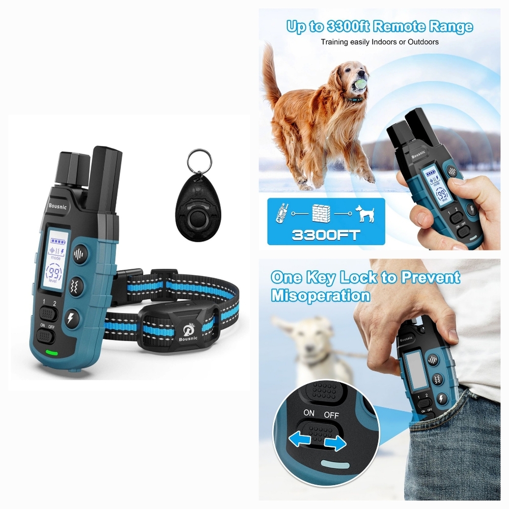 NWT Bousnic Dog Shock Collar 3300ft With Remote